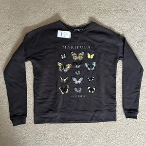 Gray Mariposa Butterfly Crewneck
